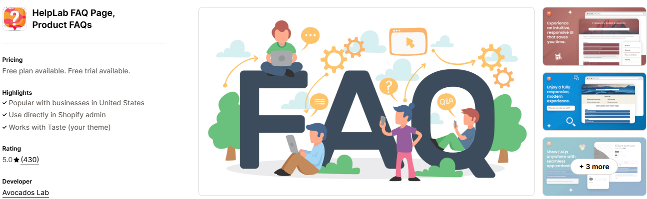 #6. HelpLab FAQ Page, Product FAQs